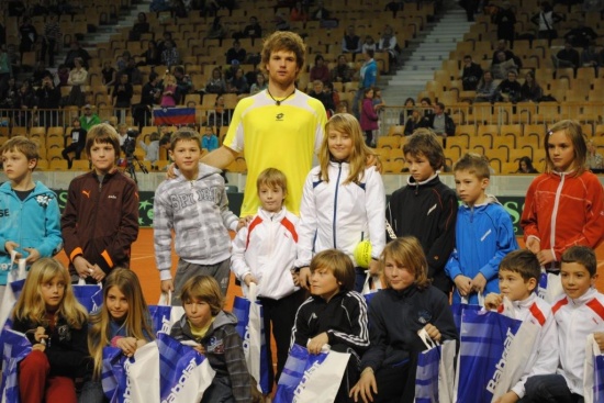Blaž Kavčič s slovenskim teniškim podmladkom