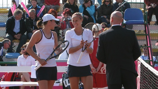 Slovenska ženska teniška reprezentanca si je zagotovila obstanek v svetovni skupini pokala Fed