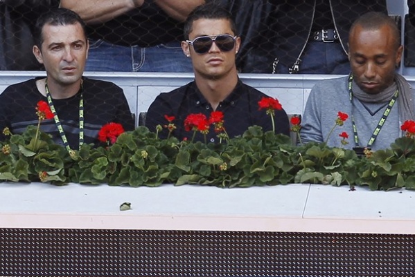 Teniške dvoboje v Madridu si je danes ogledal tudi portugalski nogometaš in član Real Madrida Christiano Ronaldo