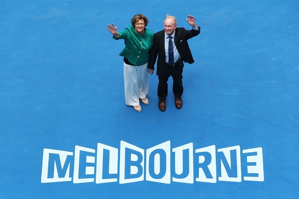 Legendi avstralskega tenisa: Margaret Court in Rod Laver.
