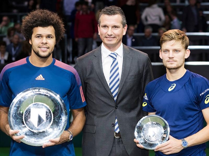 Finalista letošnjega ATP500 turnirja v Rotterdamu, Jo-Wilfried Tsonga (FRA) in David Goffin (BEL)