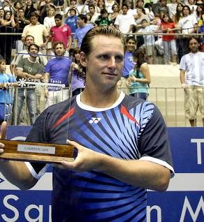 VIDEO! David Nalbandian se je zmagovalno vrnil na teniška igrišča!