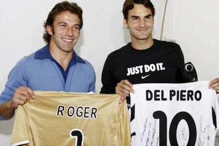 Roger Federer se je srečal z italijanskim nogometnim zvezdnikom Del Pierom!