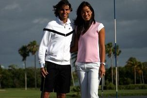 Video!Slike!Srbska princeska Ana Ivanovič in veliki Rafael Nadal sta skupaj igrala golf!